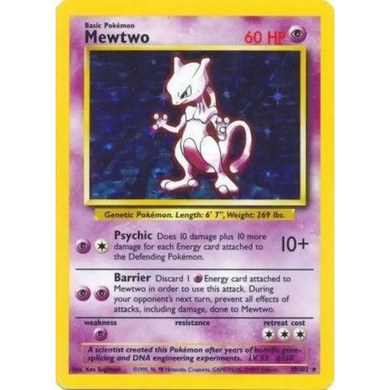 Mewtwo Pokemon kort 